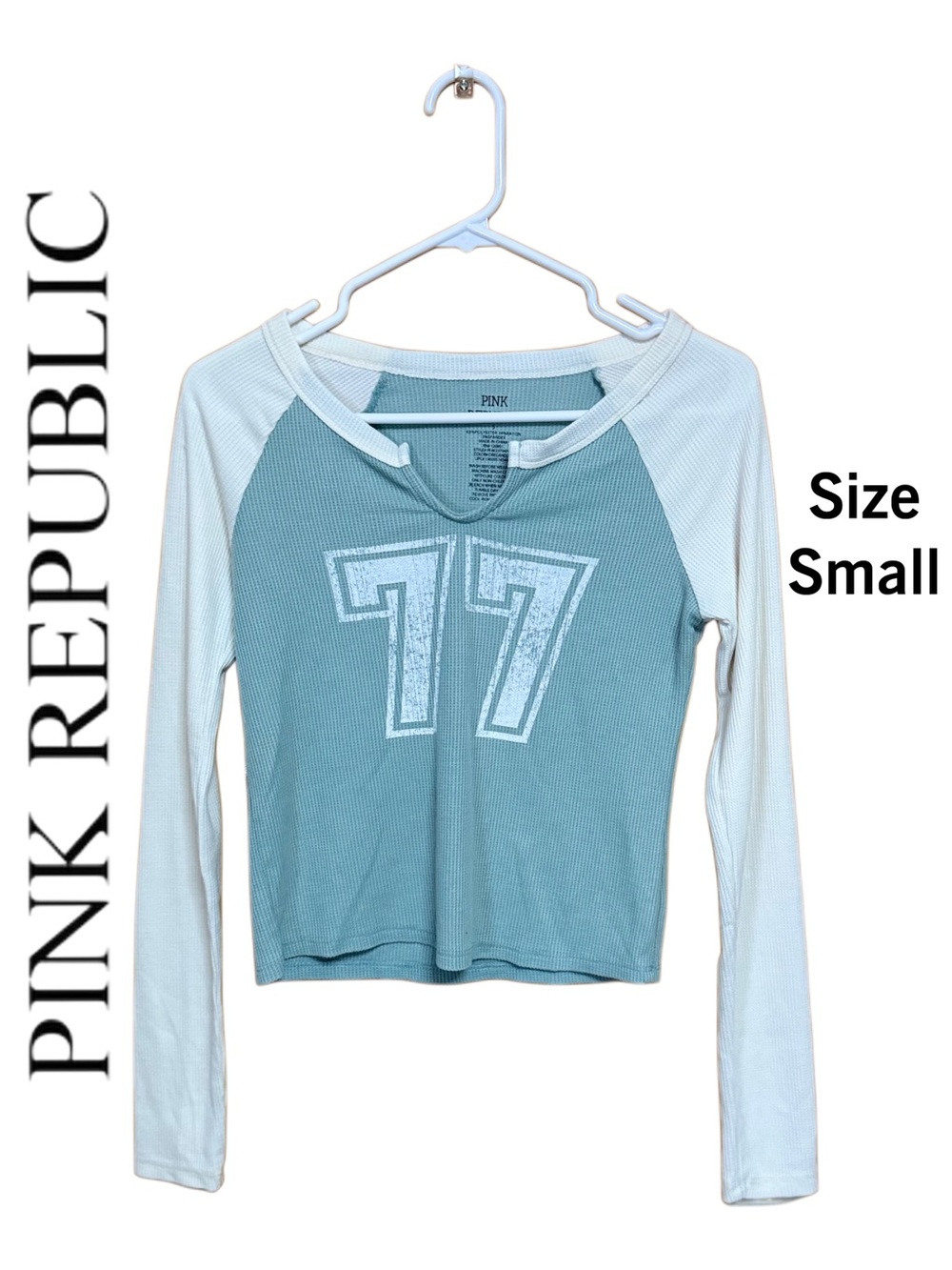 ✨ Soft Teal Collegiate Lounge Top | Y2K Varsity Aesthetic